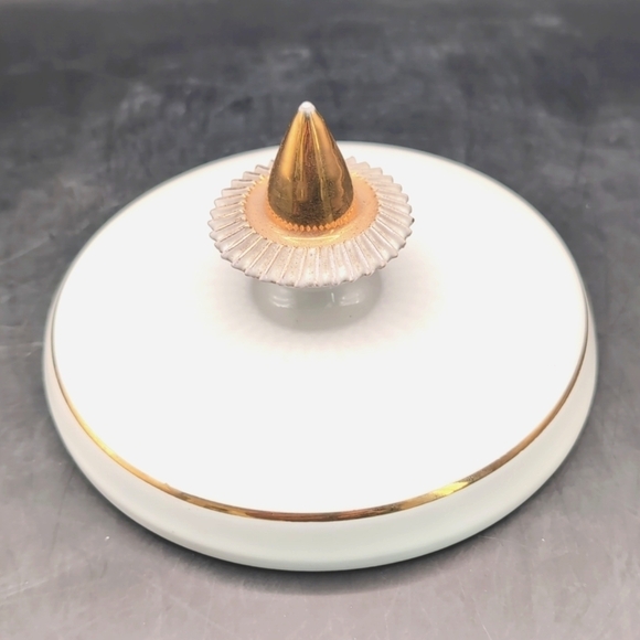 Florentine Italy Porcelain Lidded Jar Urn Bowl Cannister - Floral w/ Gold Trim - Picture 8 of 10